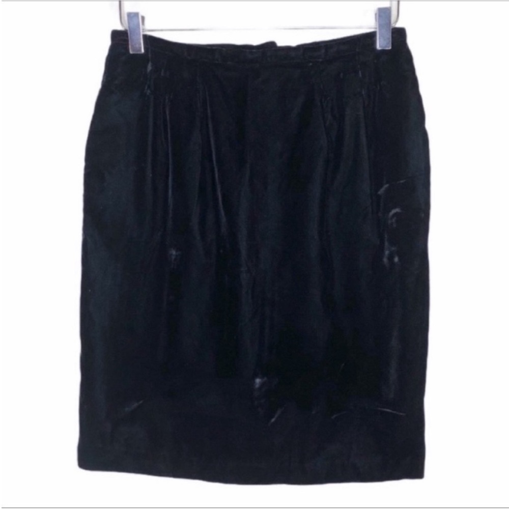 NORTON MCNAUGHTON Vintage Velvet Skirt 8 black
